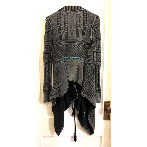 Free People Gray Blue All Washed Out Cable Knit Duster Cardigan  Women's Size XS - Picture 7 of 11